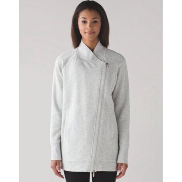 Lululemon Back To It Wrap Jacket in Heathered Vapor Woman's Sz 6 - Picture 1 of 12